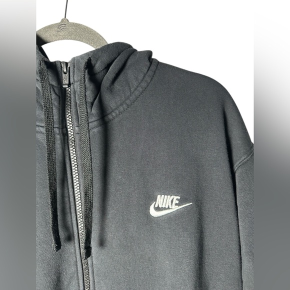 Nike Men’s XL Full Zip Hoodie Black Fleece Sweatshirt Embroidered Logo - Picture 3 of 7